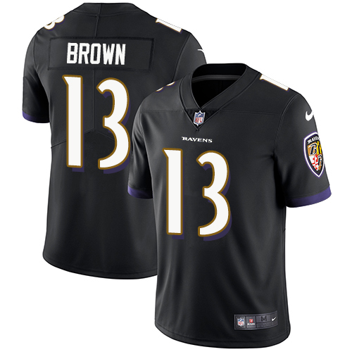 Nike Ravens #13 John Brown Black Alternate Youth Stitched NFL Vapor Untouchable Limited Jersey - Click Image to Close